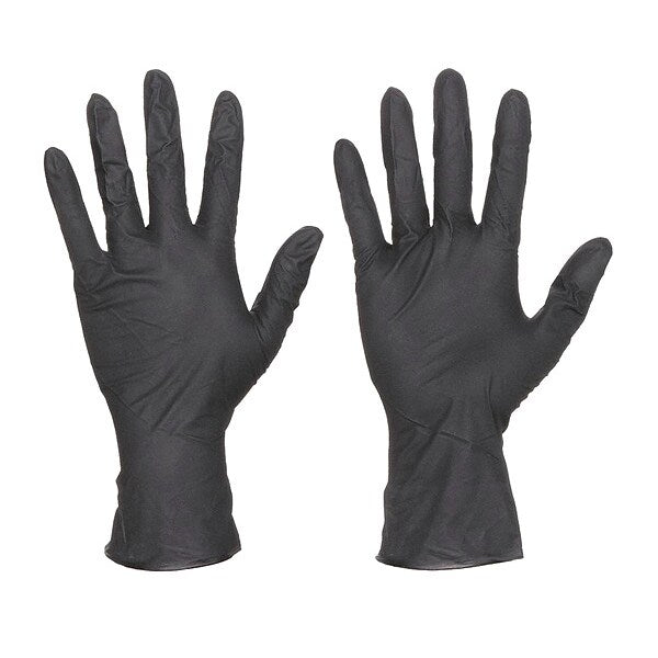 Disposable Industrial/Food Grade Gloves, Nitrile, Powder Free, Black, 2XL, 100 PK