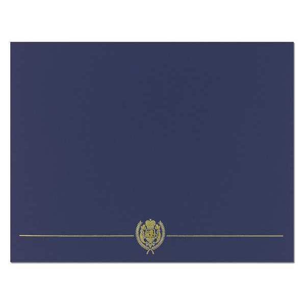Certificate Cover, Navy/Gold, 12 in. H, PK5