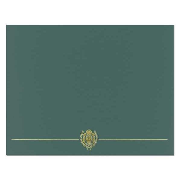 Certificate Cover, Hunter Green/Gold, PK5