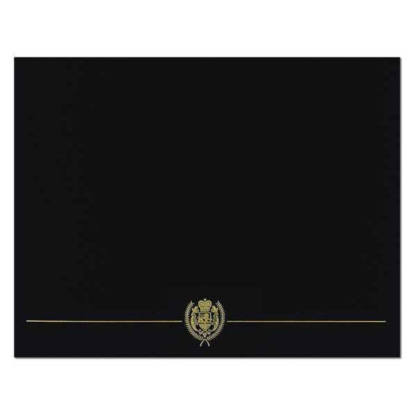 Certificate Cover, Black/Gold, 12 in H, PK5