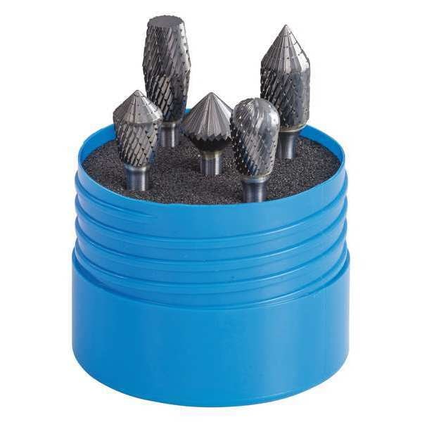 Carbide Bur Set, 5 pcs., 1/4 in.