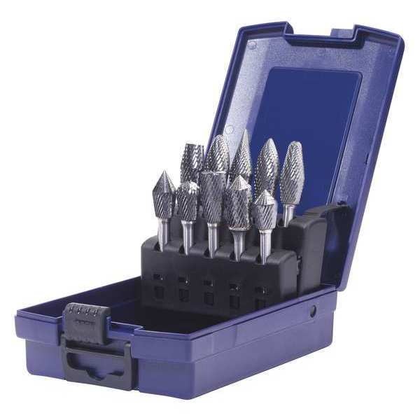 Carbide Bur Set, Double Cut, 10 pcs.
