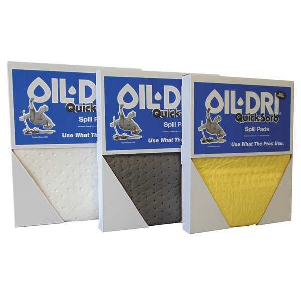 Sorbents, 2 gal/pk, 0.1 gal/pad, Universal Absorbed, Yellow, Polypropylene, 20 PK