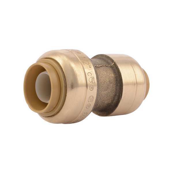 DZR Brass Reducing Coupling, 3/8 in x 1/2 in Tube Size