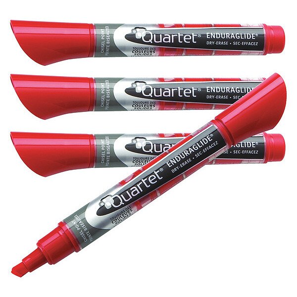 Dry Erase Marker, Chisel Tip, Red, PK12 Low Odor
