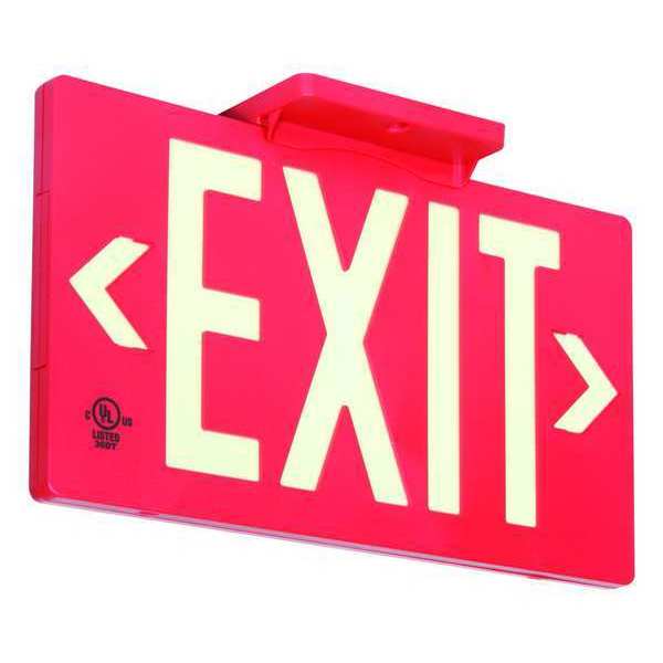 Exit Sign, 8 3/4 in x 15 3/8 in, Plastic
