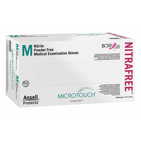 Medical Exam Gloves, Nitrile, Powder Free, Pink, M, 100 PK