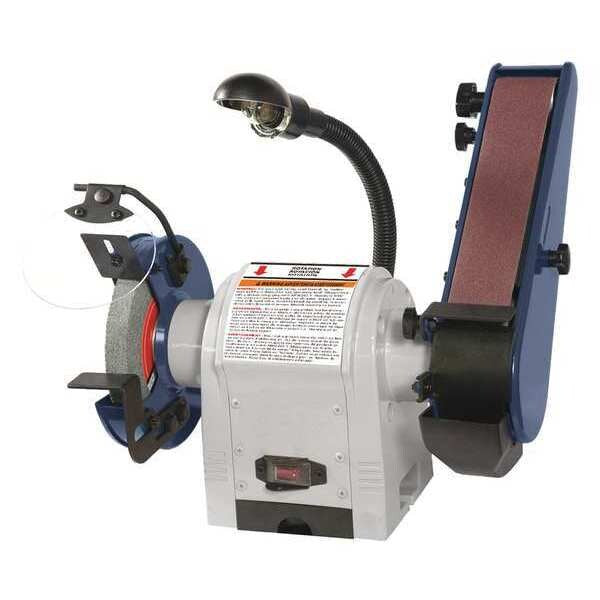 Combination Belt and Bench Grinder, 6 in Max. Wheel Dia, 5/8 in Max. Wheel Thickness