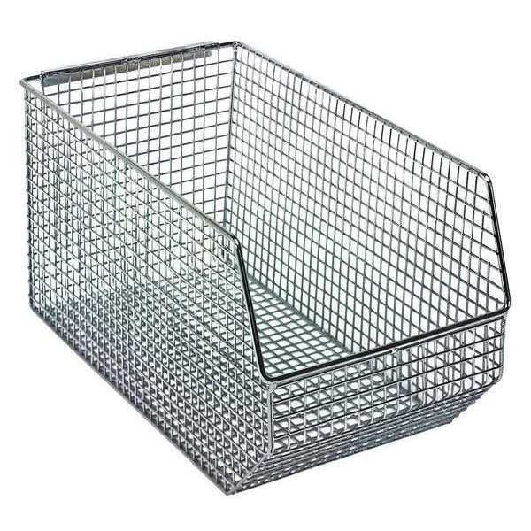 Hang & Stack Storage Bin, Chrome, Wire, 14 1/2 in L x 8 in W x 7 in H