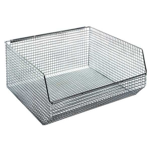 Hang & Stack Storage Bin, Chrome, Wire, 14 1/2 in L x 16 1/4 in W x 7 in H