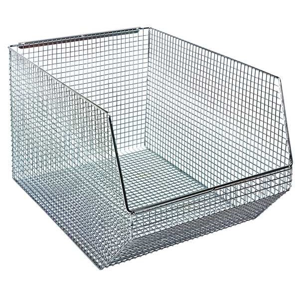 Hang & Stack Storage Bin, Chrome, Wire, 18 1/2 in L x 11 in W x 10 1/4 in H