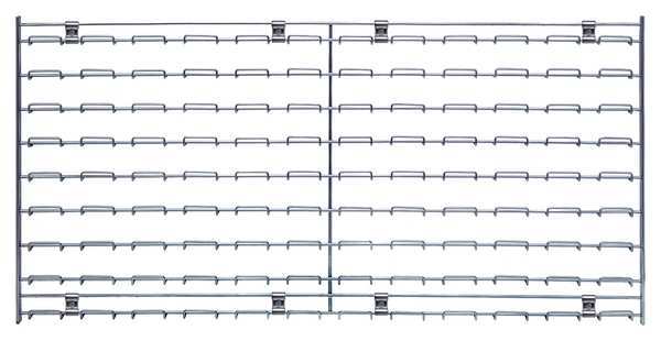 Steel Louvered Panel, 18 in W x 1 in D x 36 in H, Chrome