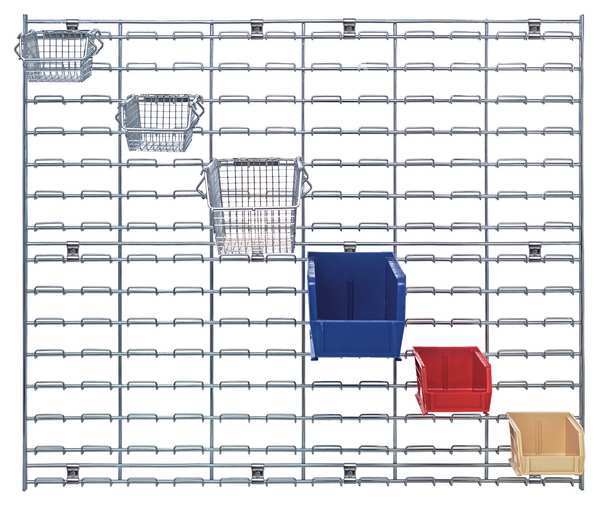 Steel Louvered Panel, 36 in W x 1 in D x 30 in H, Chrome