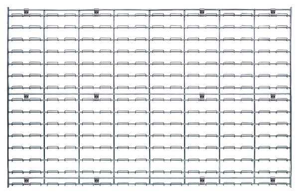 Steel Louvered Panel, 30 in W x 1 in D x 48 in H, Chrome