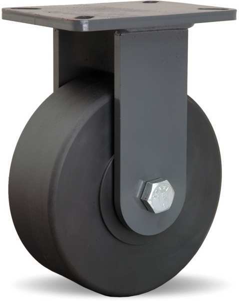 Plte Caster, Rgd, Nylon, 8 in., 6000 lb.