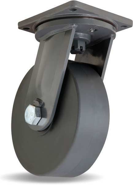 Plate Caster, Swivel, Nylon, 12 in., 10,000 lb.