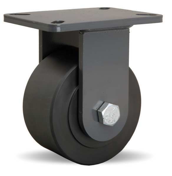 Plte Caster, Rgd, Nylon, 6 in., 4000 lb.