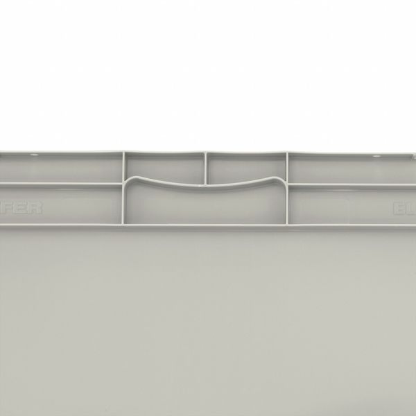 Straight Wall Container, Gray, Polypropylene, 16 in L, 12 in W, 5 in H, 0.36 cu ft Volume Capacity