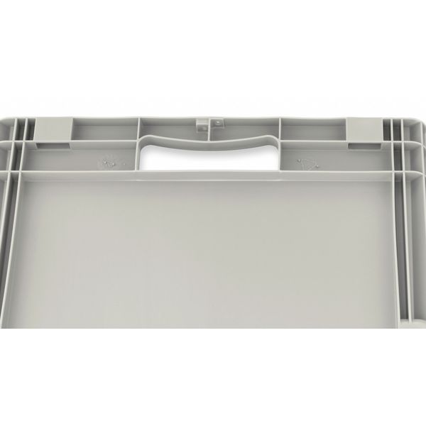 Straight Wall Container, Gray, Polypropylene, 24 in L, 16 in W, 9 in H, 1.5 cu ft Volume Capacity