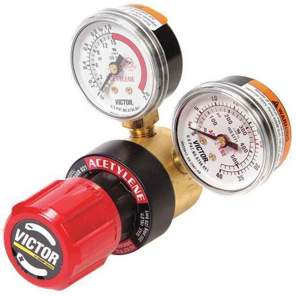 Specialty Gas Regulator, Single Stage, CGA-200, 0 to 15 psig, Use With: Acetylene