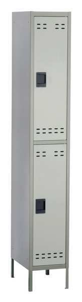 Wardrobe Locker, 12 in W, 18 in D, 78 in H, (1) Wide, (2) Openings, Gray