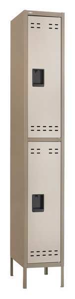 Wardrobe Locker, 12 in W, 18 in D, 78 in H, (1) Wide, (2) Openings, Tan