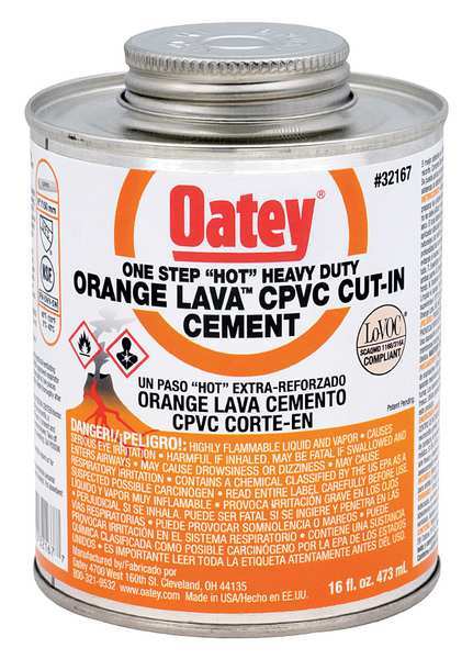 Cement, CPVC, Orange, 16 oz., Low VOC