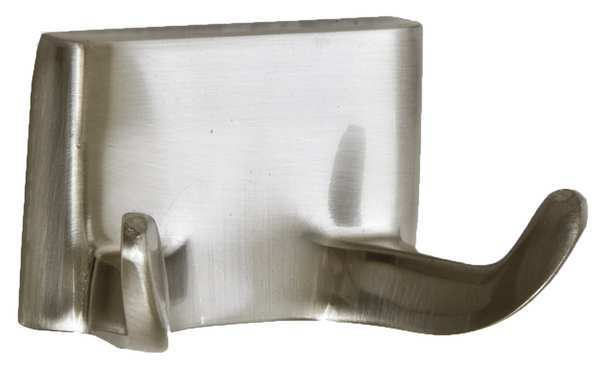 Bathroom Hook, 2 Hook, 1-1/2In D, Satin