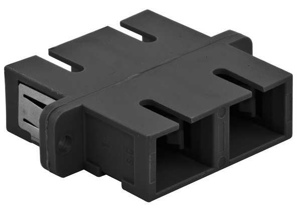 Fiber Optic Adapter, SC, Black, PK6