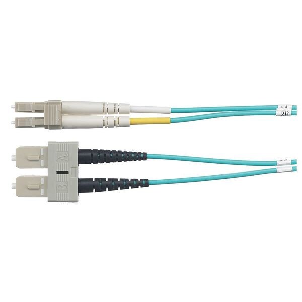 Fiber Optic Patch Cord, Aqua, 6.56 ft.