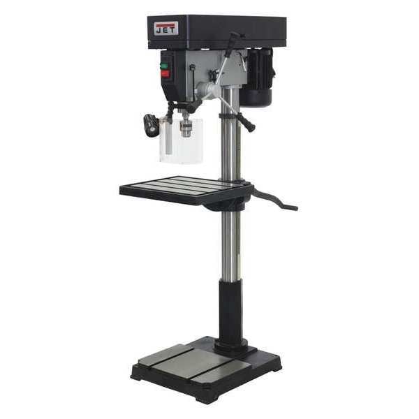 Floor Drill Press, Belt Drive, 1 1/2 hp, 115/230 V, 21 7/8 in Swing, 12 Speed
