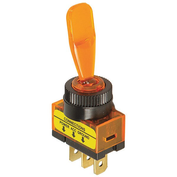 Toggle Switch, SPST, Red, Panel Mount