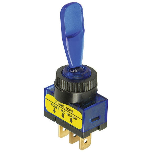 Toggle Switch, SPST, Red, Panel Mount
