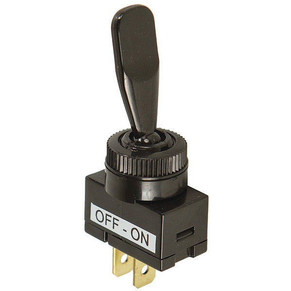 Toggle Switch, SPST, Black, Panel Mount