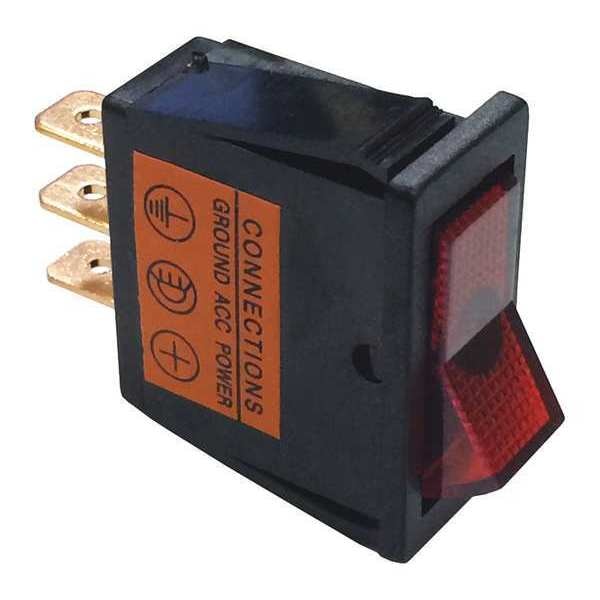 Rocker Switch, SPST, Red, On/Off