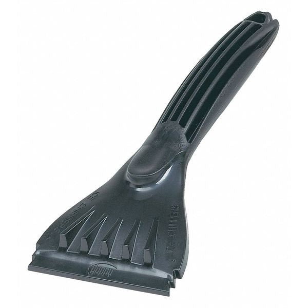 Ice Scraper, 6 in. L, Plastic Grip, Black
