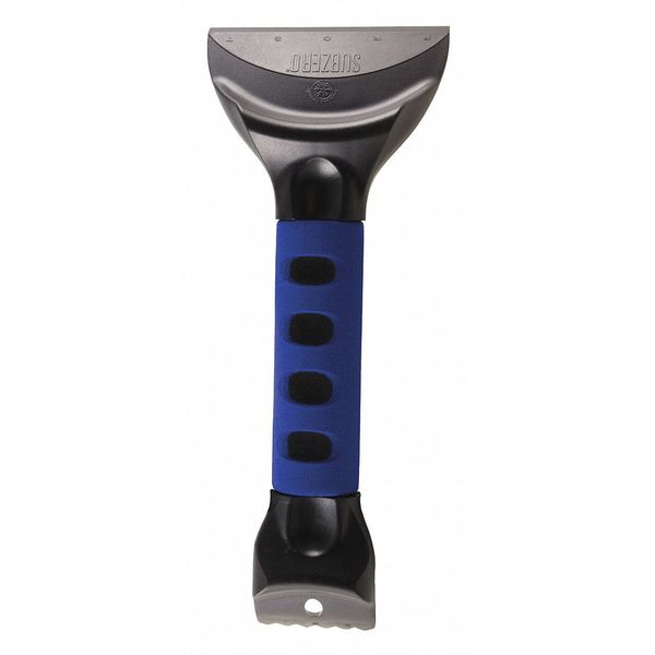 Ice Scraper, 7 in. L, Foam Grip, Blue