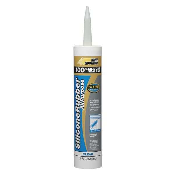 All Purpose Sealant, 10 oz, Cartridge, Clear, RTV Silicone Base