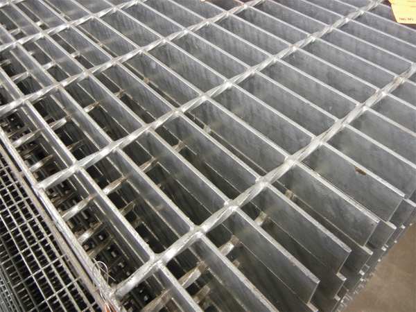 Bar Grating, Smooth, 96 in L, 36 in W, 1.0 in H, Galvanized Steel Finish