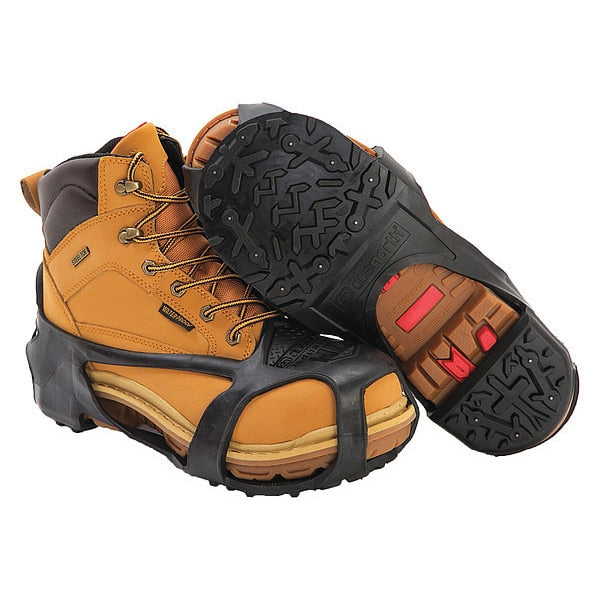 Heavy Duty Traction Aid, Ice Traction Device, Rubber, Tungsten Carbide Spikes, Unisex, Size Medium