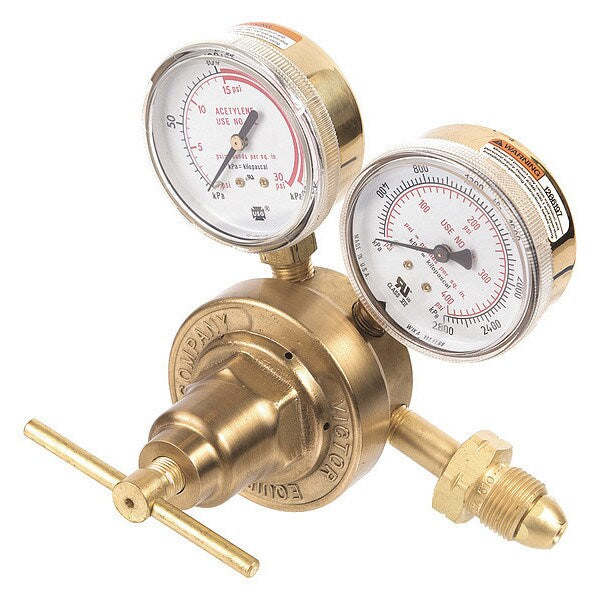 Gas Regulator, Single Stage, CGA-510, 0 to 15 psi, Use With: Acetylene