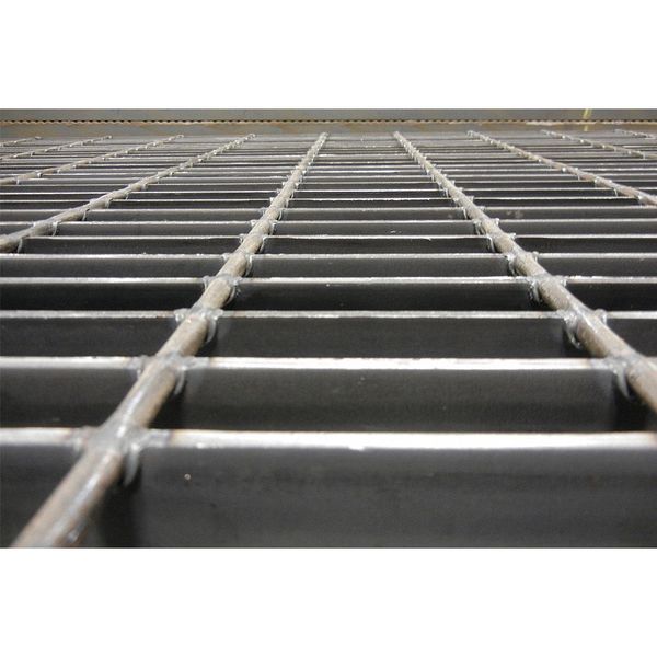 Bar Grating, Smooth, 120 in L, 36 in W, 0.75 in H, Black Painted Steel Finish