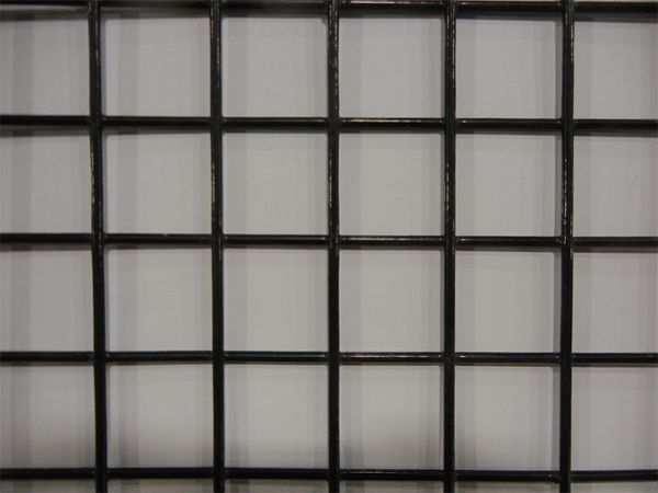 Wire Mesh, 4 ft W, 48 in L, 0.105 in Wire Dia, Black