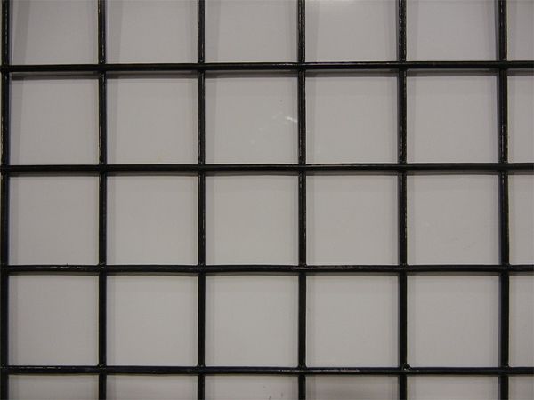 Wire Mesh, 4 ft W, 48 in L, 0.105 in Wire Dia, Black