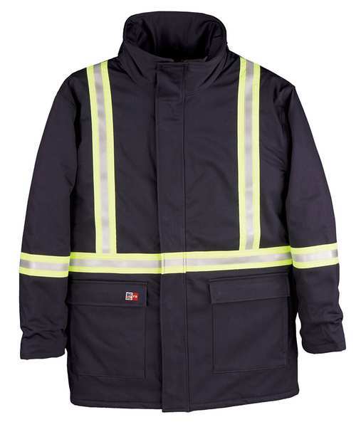 Flame Resistant Parka, Navy, UltraSoft(R), L