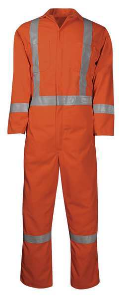 Flame Resistant Coverall, Orange, Ultra Soft(R), L