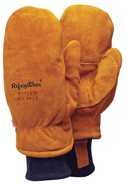 Cold Protection Mitt Gloves, Fleece Lining, L