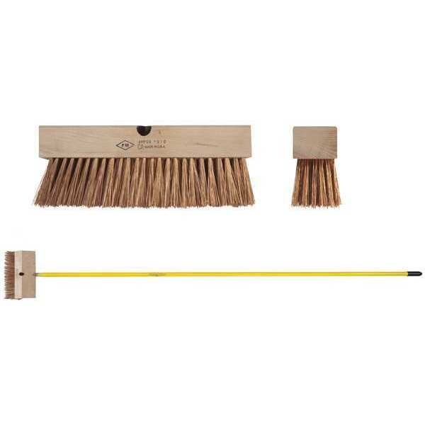 2 1/2 in x 12 in Sweep Face Push Broom Head, Stiff, Synthetic, Brown