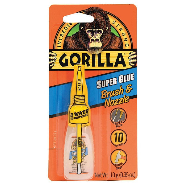 Instant Adhesive, Super Glue Brush & Nozzle Series, Clear, 0.35 oz, Bottle