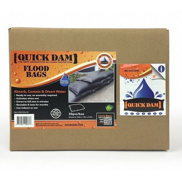 Flood Barrier, 2 ft.L, 3-1/2